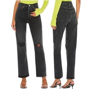 Agolde, Women's '90's Pinch' High-Waist Jeans, Distressed, Howl Black, Size 26